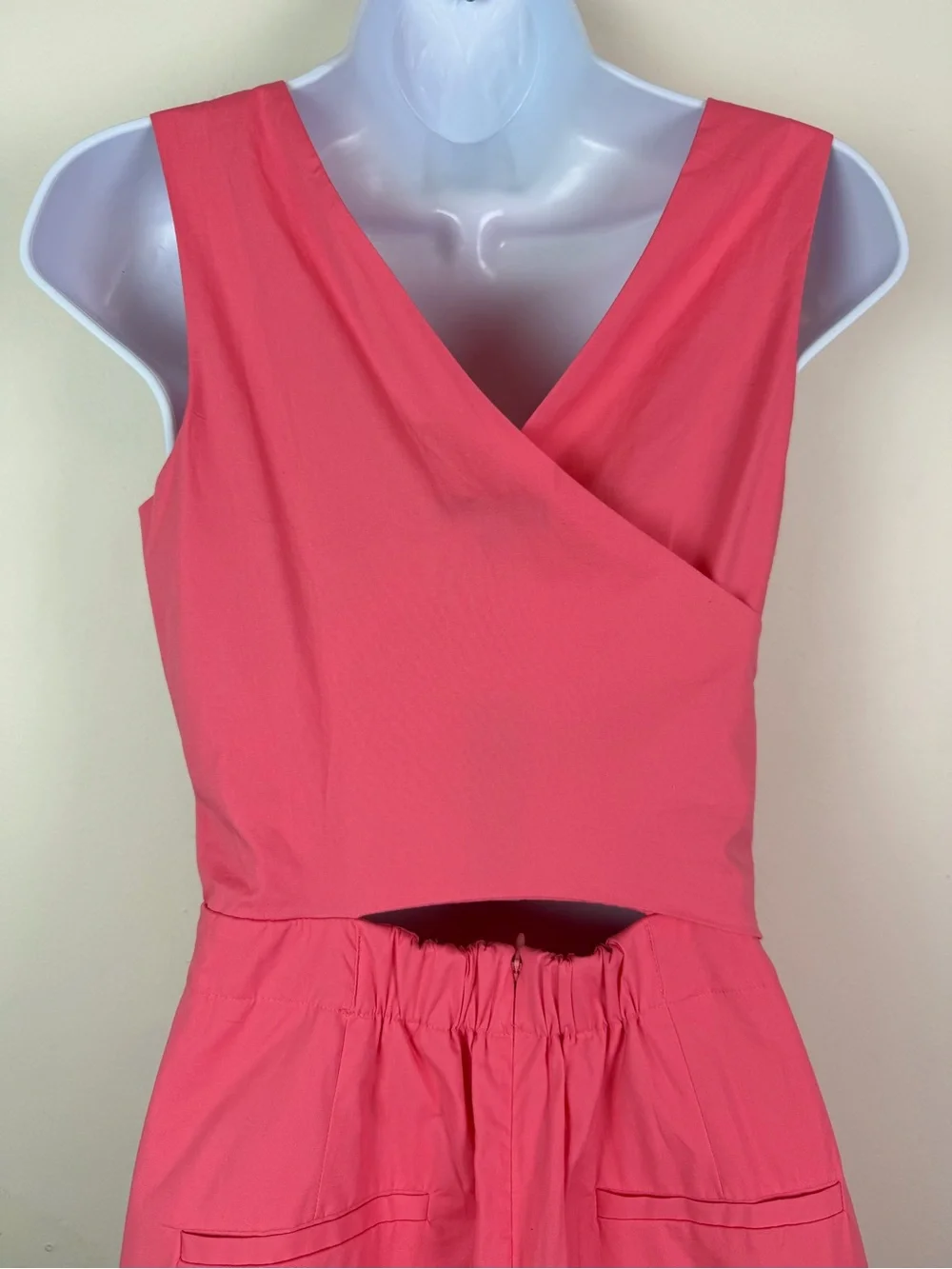 NWT J. Crew Wrap-Tie Jumpsuit in Stretch Poplin Bright Coral Size 4